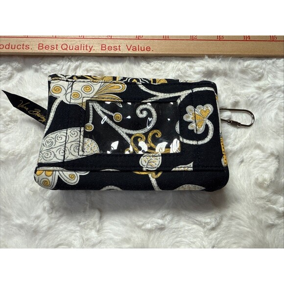 VERA BRADLEY POCKET WALLET YELLOW BIRD 6 X 4 Inch Carabiner - Picture 6 of 7